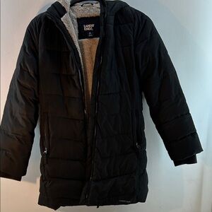 Kids Lands' End Black Puffer Jacket with Hood